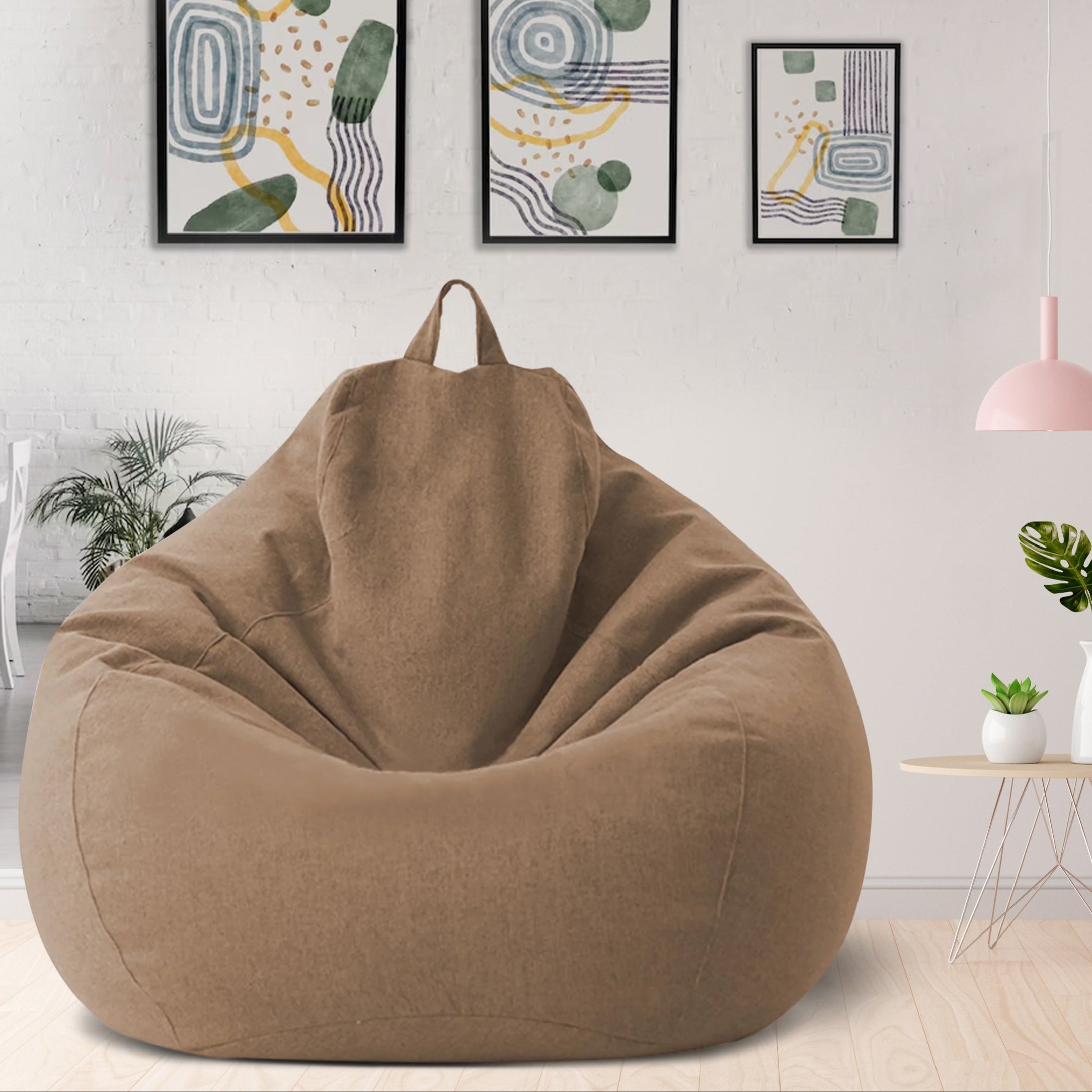 AzureWeave Luxury Linen Bean Bag Ergonomic And Stylish Comfort Seating