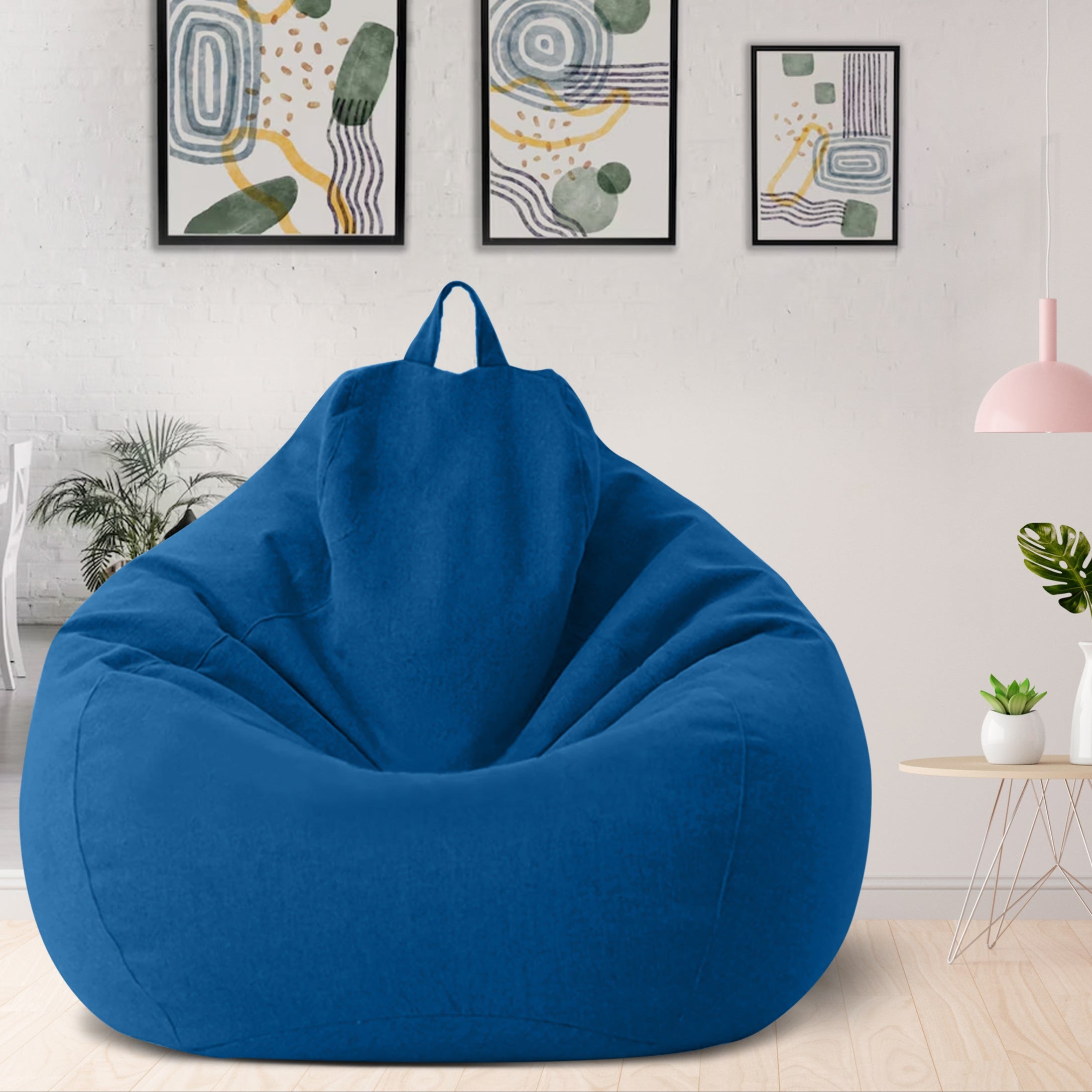 AzureWeave Luxury Linen Bean Bag Ergonomic And Stylish Comfort Seating
