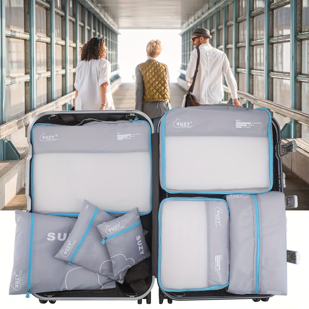 7-Piece Packing Cubes Set for Travel Organization & Space-Saving