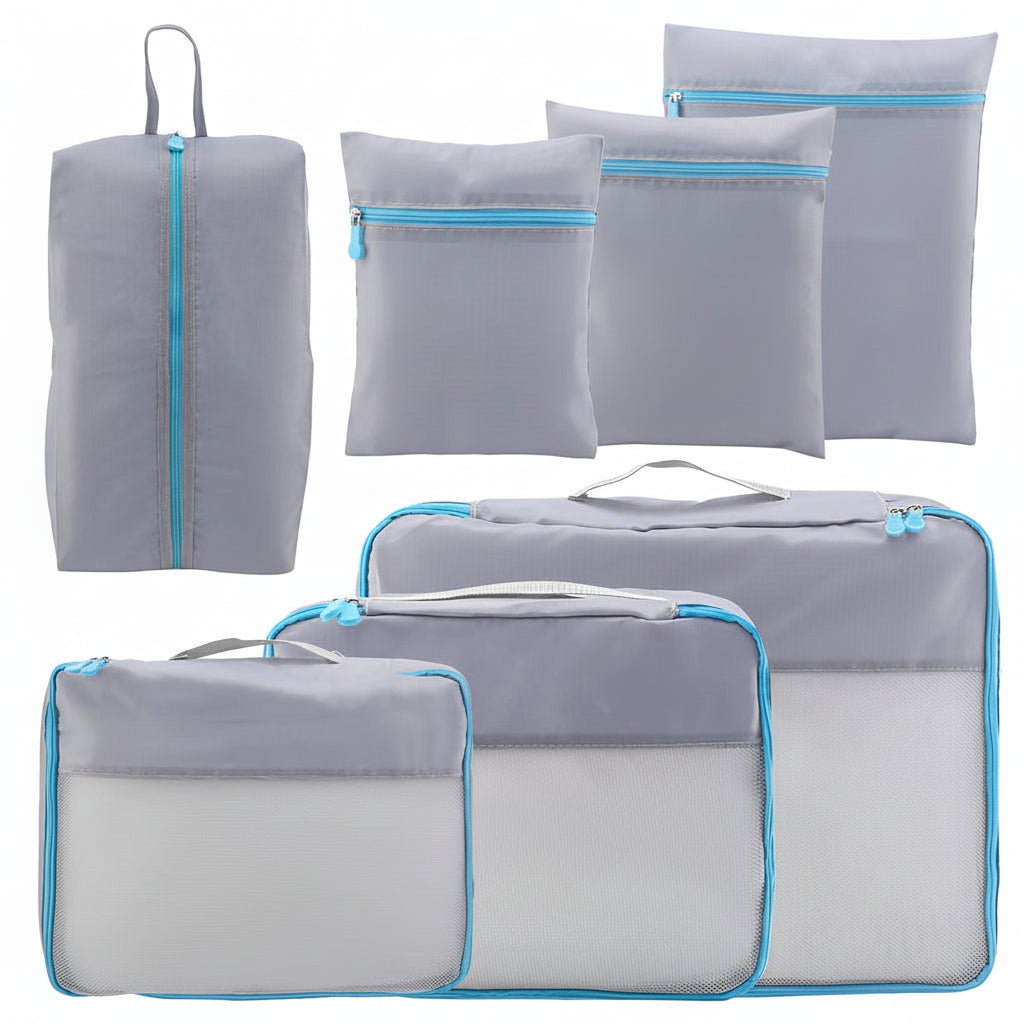 7-Piece Packing Cubes Set for Travel Organization & Space-Saving