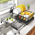 Large Dish Drying Rack with Integrated Drip Tray for Efficient Kitchen Organization
