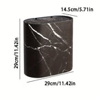 Elegant Oval Marble-Pattern Waste Bin for Modern Interiors