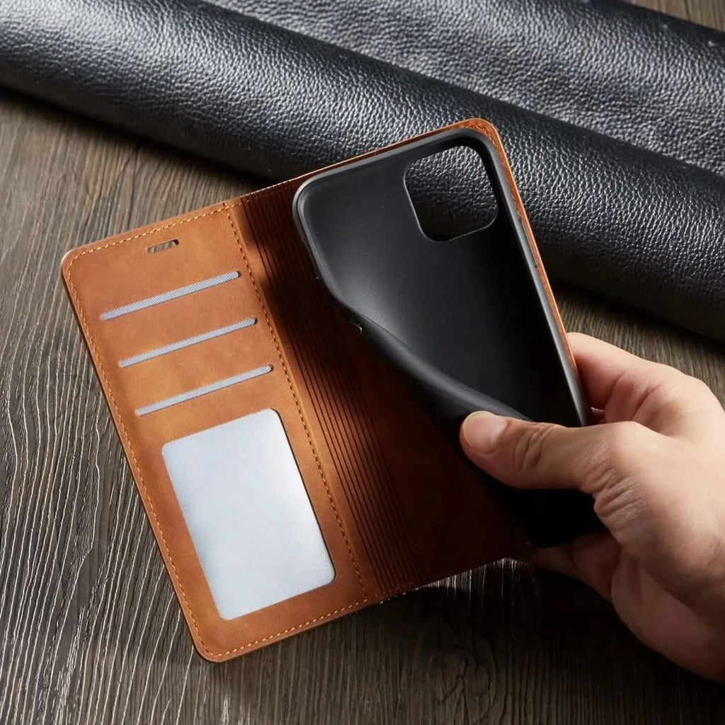 AstraTech Magnetic Leather iPhone Case With Shock Protection