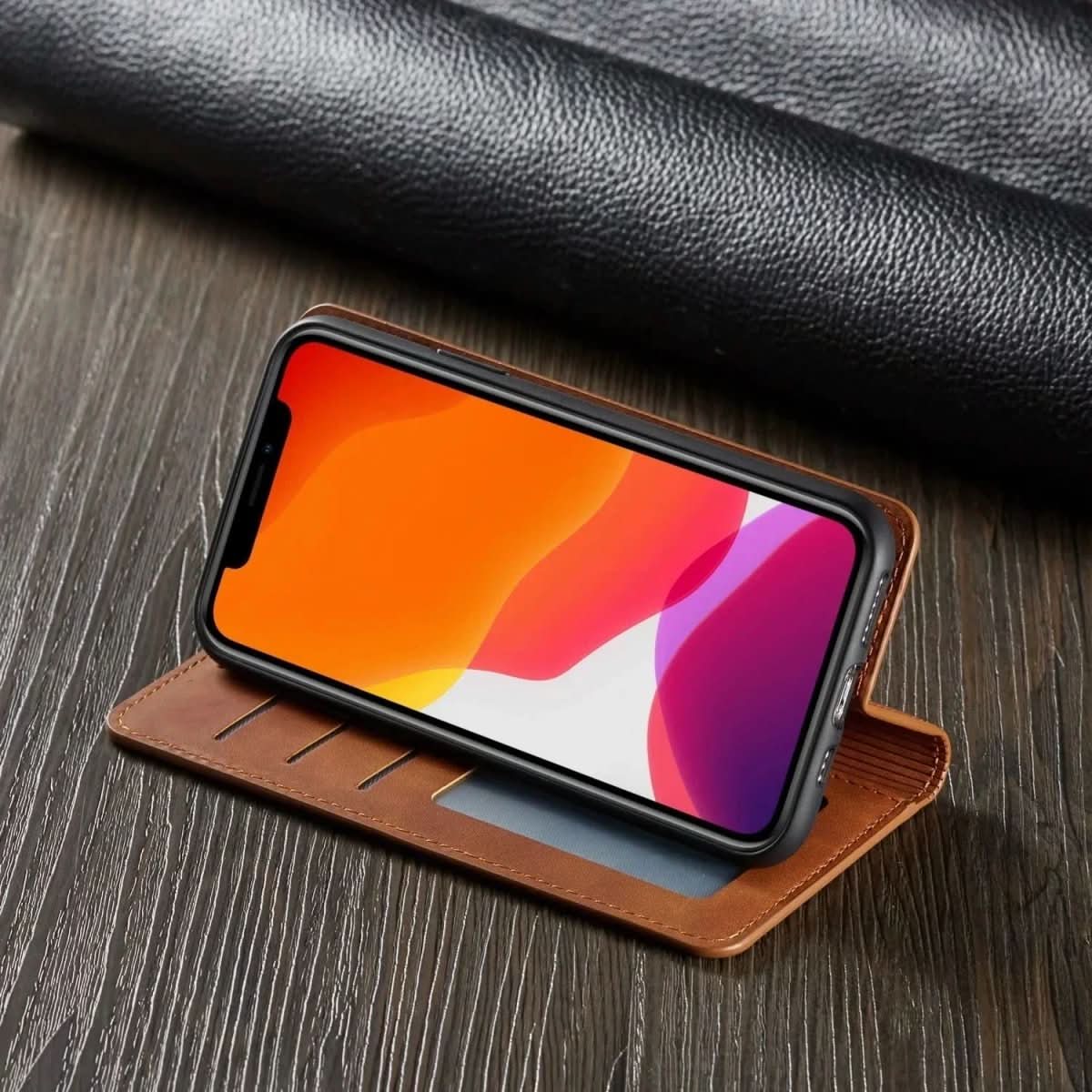 AstraTech Magnetic Leather iPhone Case With Shock Protection