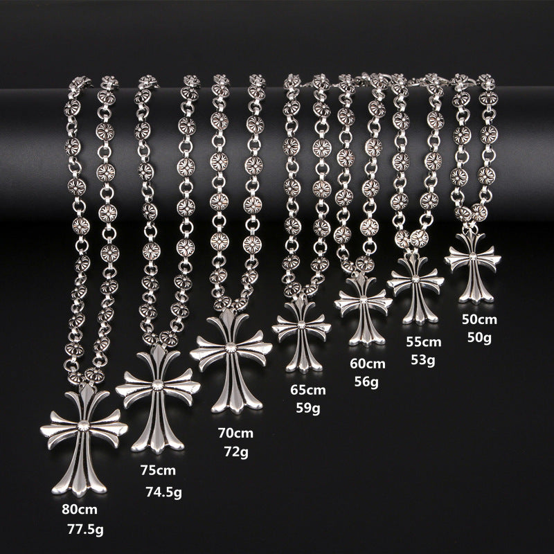 Nocturne Crest Gothic Cross Pendant Necklace For Everyday Edgy Style