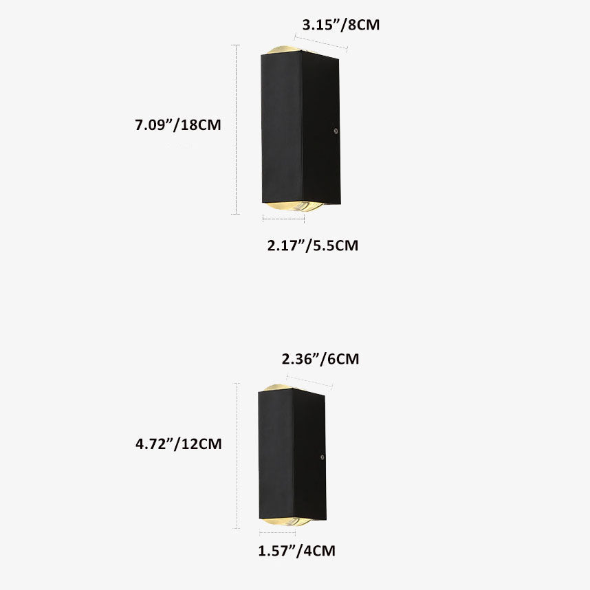 AeroGlow Waterproof LED Outdoor Wall Light Rectangular Up Down Aluminum Fixture