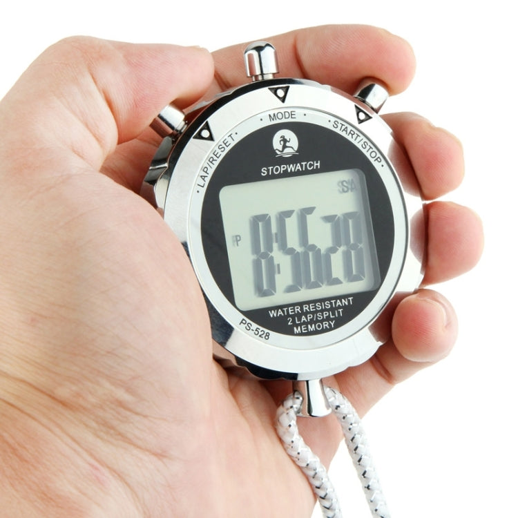PulseTrack PS528 Metal Stopwatch Chronograph Handheld Digital LCD Timer With Strap