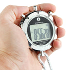 PulseTrack PS528 Metal Stopwatch Chronograph Handheld Digital LCD Timer With Strap