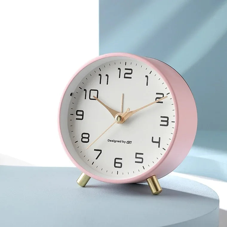 Nordic Frosted Metal Digital Alarm Clock with Silent Design