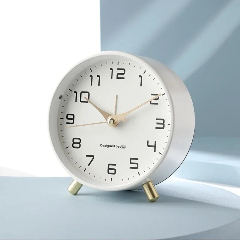 Nordic Frosted Metal Digital Alarm Clock with Silent Design