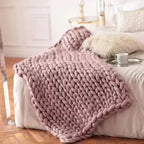Chunky Knit Wool Blanket For Every Room, Soft And Warm, Perfect For Sofa And Bed