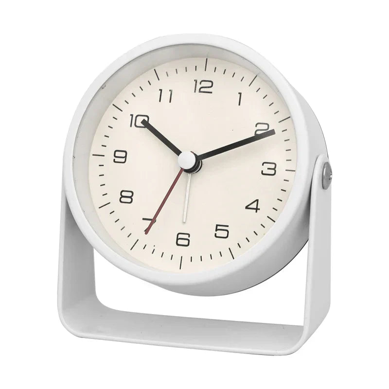 Creative Minimalist Metal Quartz Desk Alarm Clock