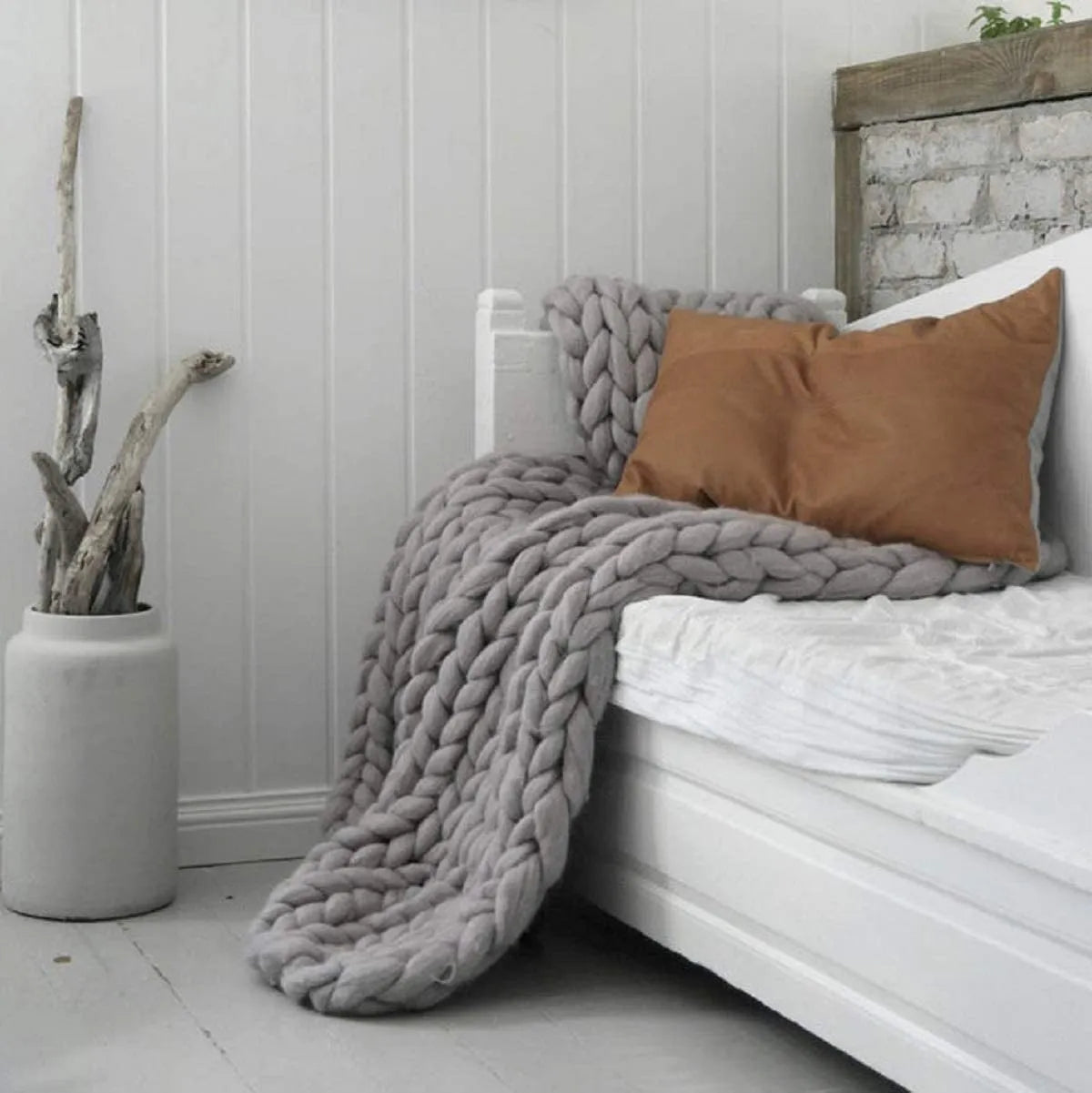 Chunky Knit Wool Blanket For Every Room, Soft And Warm, Perfect For Sofa And Bed