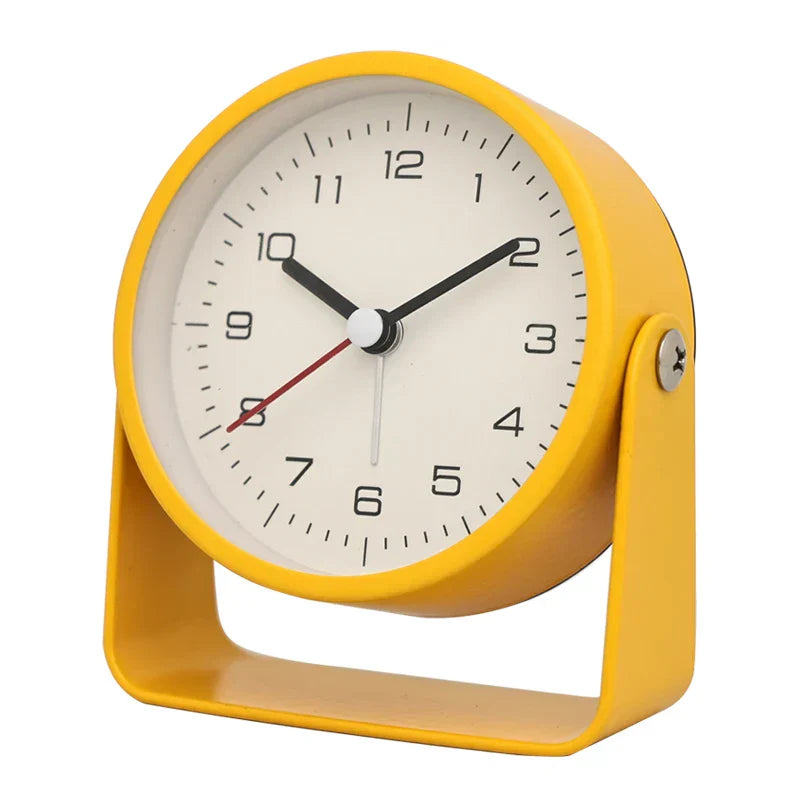 Creative Minimalist Metal Quartz Desk Alarm Clock