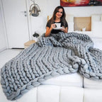 Chunky Knit Wool Blanket For Every Room, Soft And Warm, Perfect For Sofa And Bed