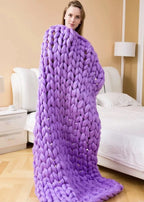 Chunky Knit Wool Blanket For Every Room, Soft And Warm, Perfect For Sofa And Bed