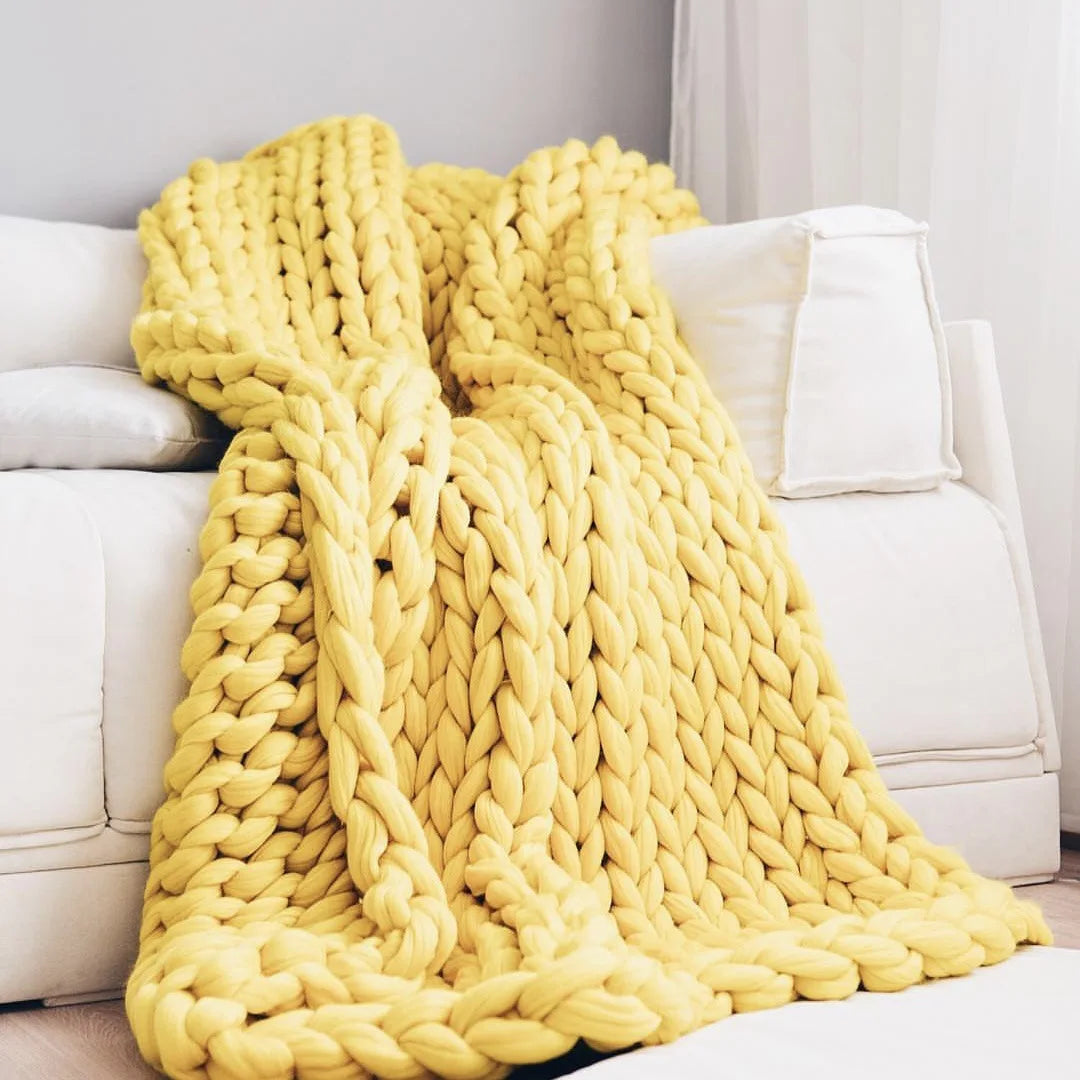 Chunky Knit Wool Blanket For Every Room, Soft And Warm, Perfect For Sofa And Bed