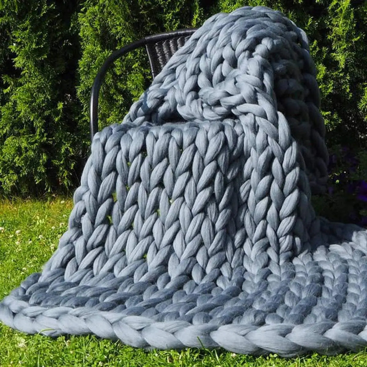 Chunky Knit Wool Blanket For Every Room, Soft And Warm, Perfect For Sofa And Bed