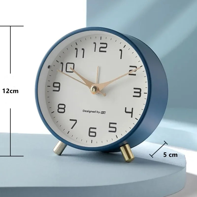 Nordic Frosted Metal Digital Alarm Clock with Silent Design