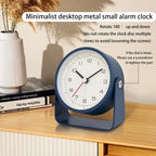 Creative Minimalist Metal Quartz Desk Alarm Clock
