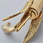 AuroraLuxHome Swan Single Handle Golden Basin Faucet