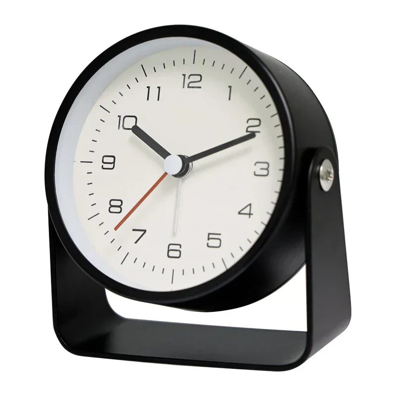 Creative Minimalist Metal Quartz Desk Alarm Clock