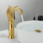 AuroraLuxHome Swan Single Handle Golden Basin Faucet