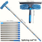 2-in-1 Extendable High Window Cleaning Kit with Squeegee