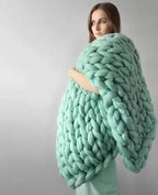 Chunky Knit Wool Blanket For Every Room, Soft And Warm, Perfect For Sofa And Bed