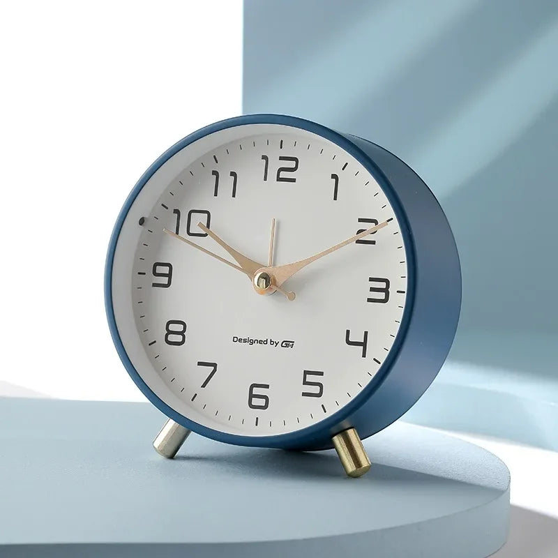 Nordic Frosted Metal Digital Alarm Clock with Silent Design