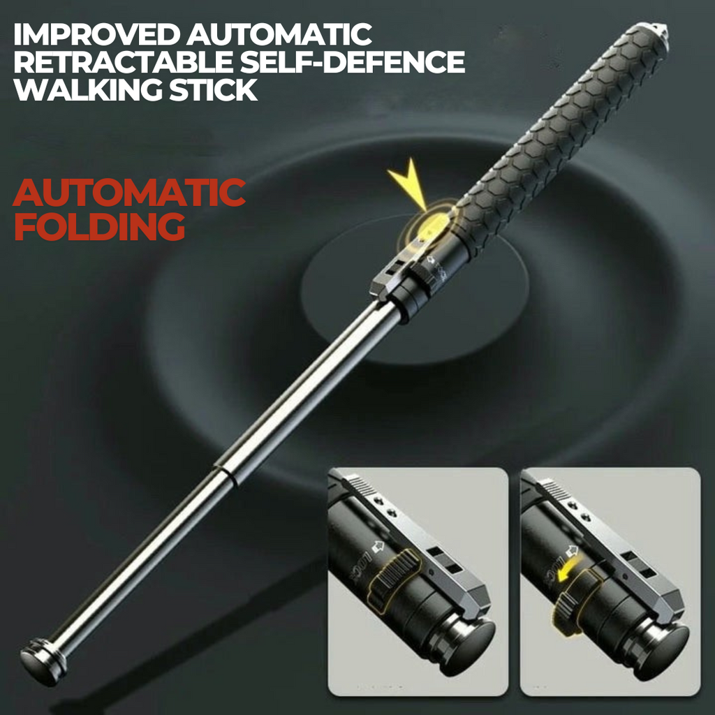 NovaStride Automatic Hiking Walking Stick Safety Trekking Pole With LED Light