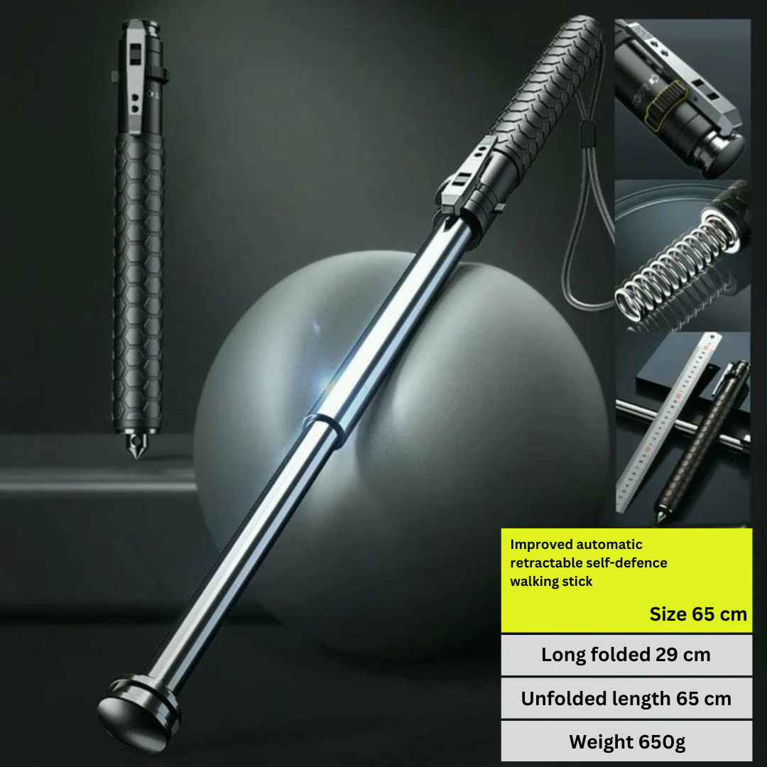 NovaStride Automatic Hiking Walking Stick Safety Trekking Pole With LED Light