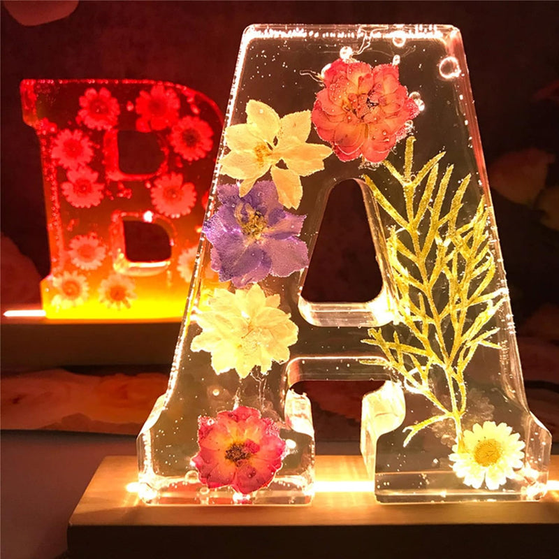 FloraGlow Dried Flower Letters Night Light For Home Decor