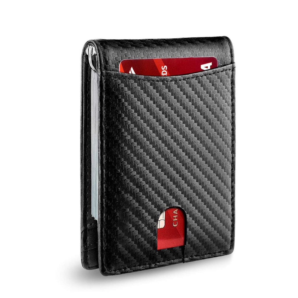 AeroLuxe Men’s Slim RFID Wallet Leather Card Holder Black