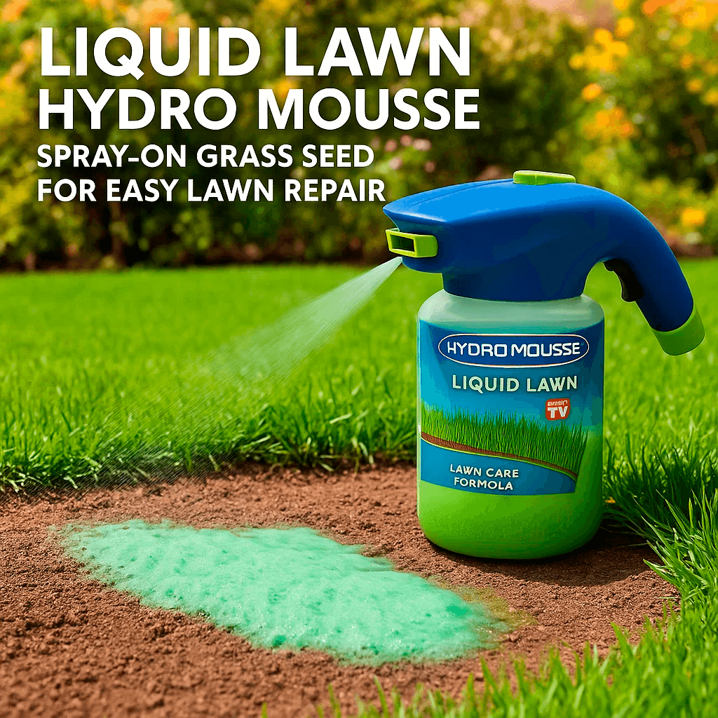 LawnNova Hydro Mousse Spray-On Grass Seed For Patchy Lawns And High-Traffic Areas