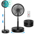 Foldable Rechargeable Floor Fan with 7200mAh Battery and Remote, 4 Speeds