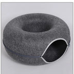 Cozy Large Cat Tunnel Bed For Interactive Play And Sleep Area