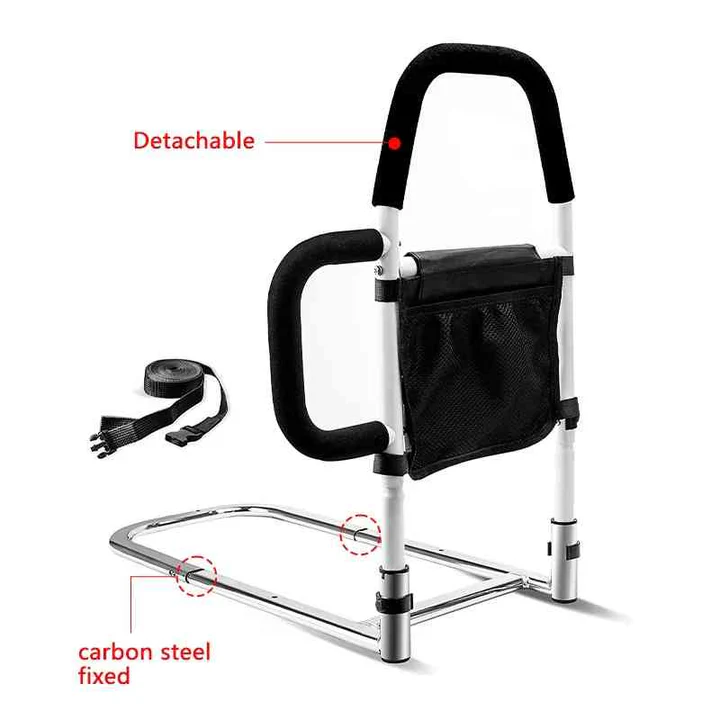 Bed Rail for Elderly - Reinforced Steel - Padded Grip - Tool-Free - Regular, Side & Adjustable
