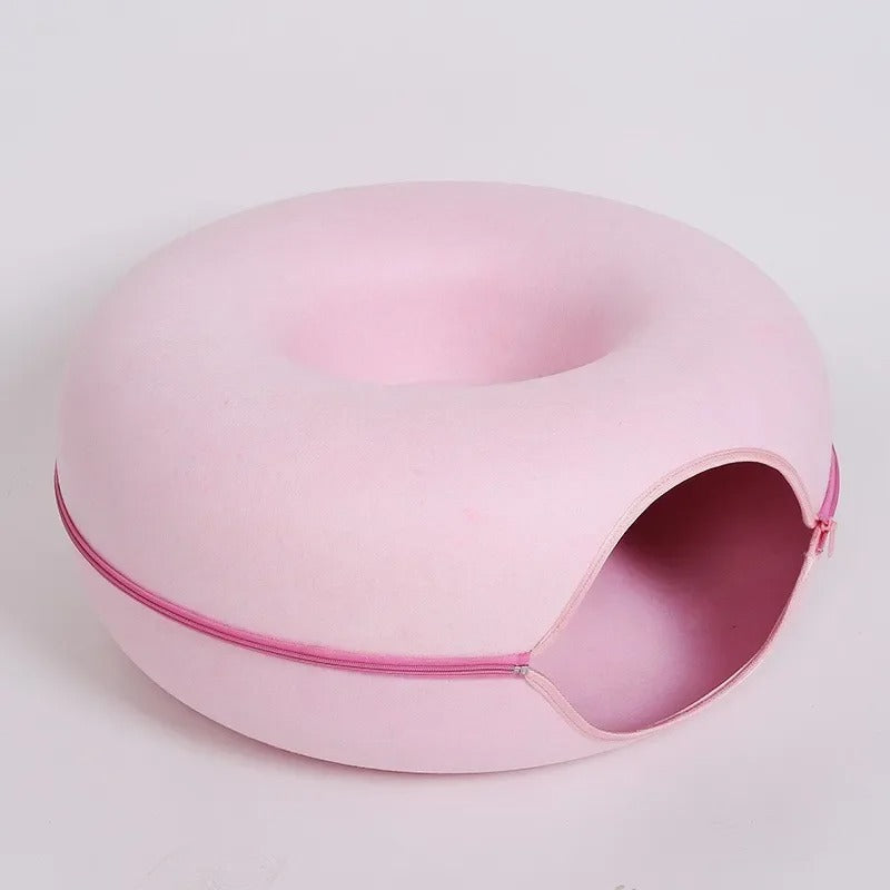 Cozy Large Cat Tunnel Bed For Interactive Play And Sleep Area