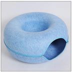 Cozy Large Cat Tunnel Bed For Interactive Play And Sleep Area