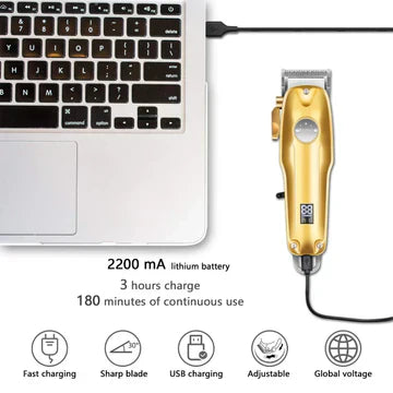 LuxeClip Pro Gold Cordless Hair Clippers For Men Set