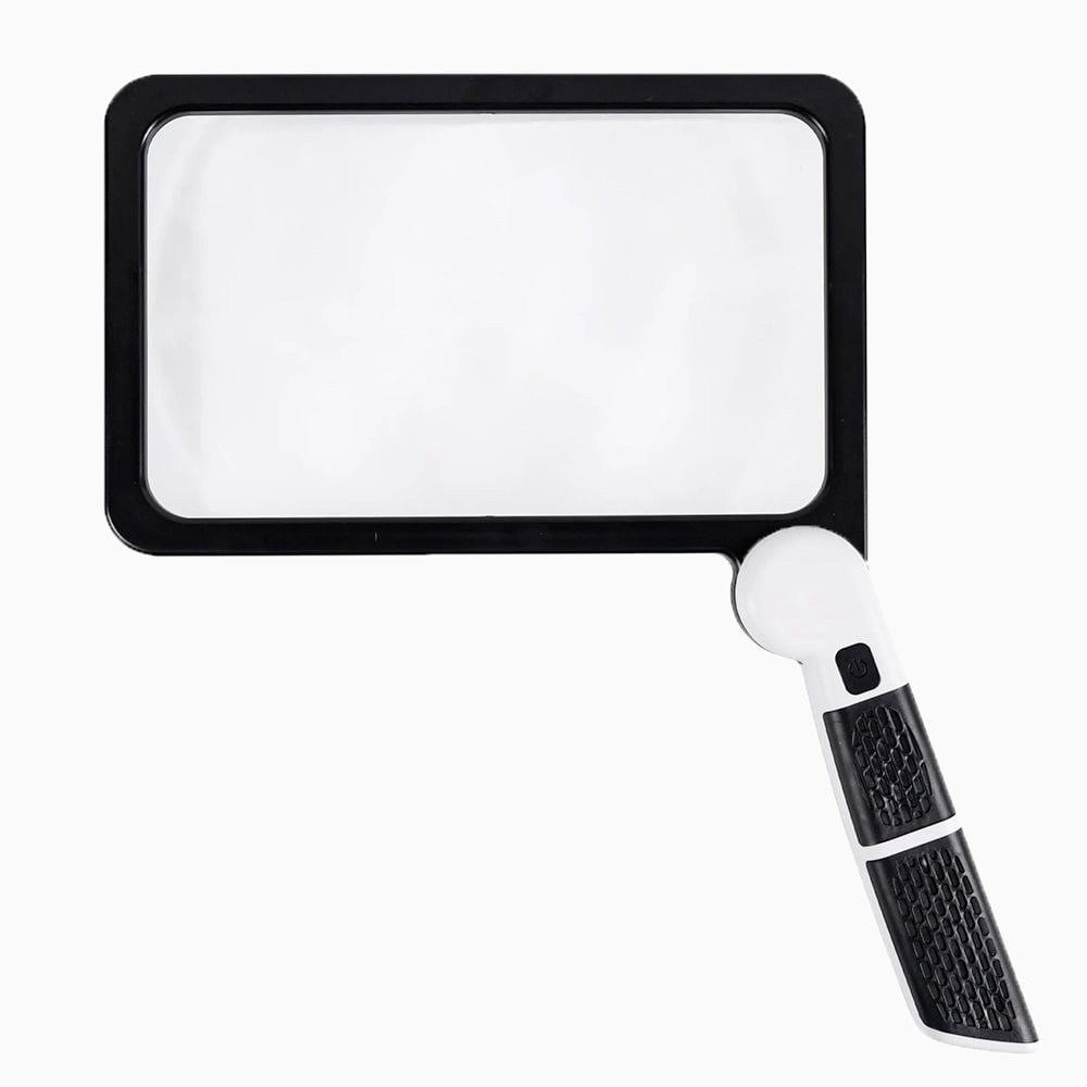 BrightPath Full Page Handheld Magnifier With 5X Magnification LED Light And 3 Modes
