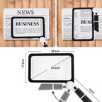 BrightPath Full Page Handheld Magnifier With 5X Magnification LED Light And 3 Modes