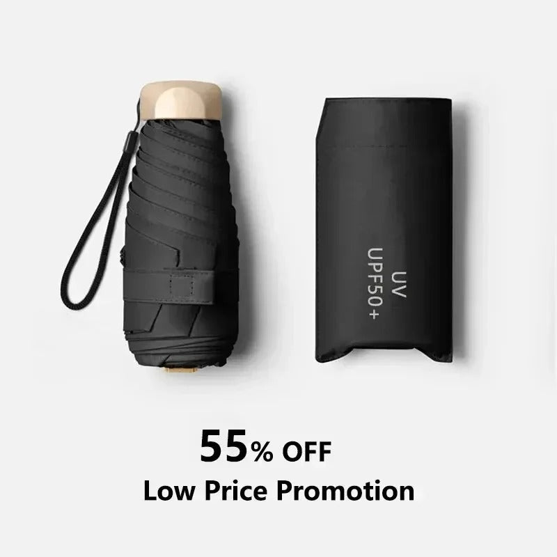 Solara Foldable Mini Umbrella Compact UV Protection And Wind Resistant