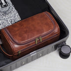 VoyageNest Luxury Leather Toiletry Bag With Waterproof Lining And YKK Zippers