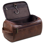 VoyageNest Luxury Leather Toiletry Bag With Waterproof Lining And YKK Zippers