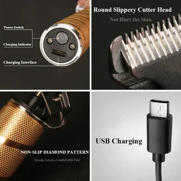 LuxeClip Pro Gold Cordless Hair Clippers For Men Set