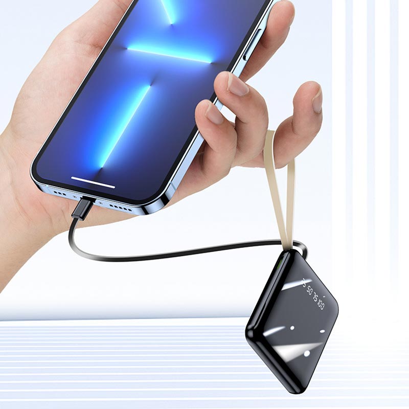 AeroCharge Fast Charge 20000mAh Mini Powerbank With Integrated Cables