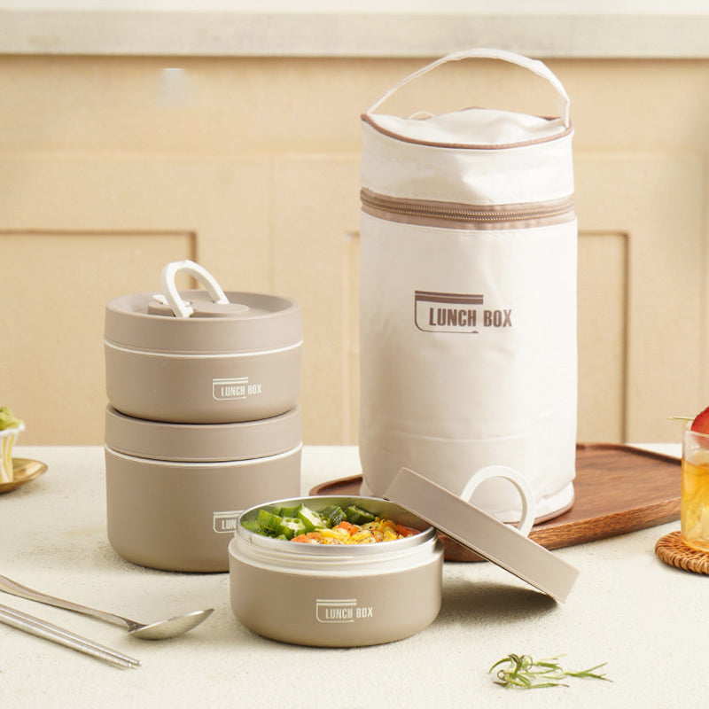 AuroraPack ThermoBox Multi-Layered Insulated Lunchbox With Carry Bag