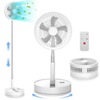 Foldable Rechargeable Floor Fan with 7200mAh Battery and Remote, 4 Speeds